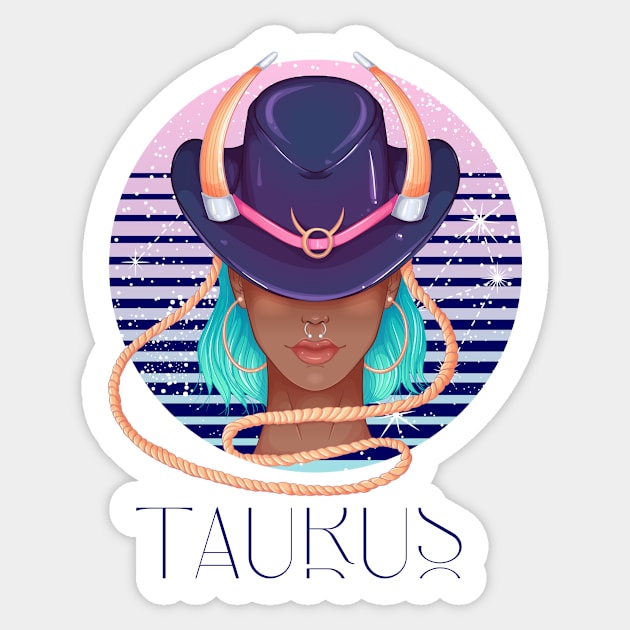 Taurus Zodiac Sign | Circle Beautiful Girl Sticker by Violete Designs